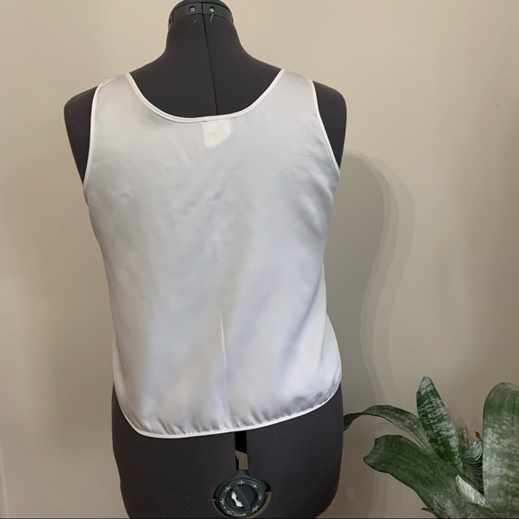 VTG Colombine white satin tank with lace and beads - Picture 4 of 6